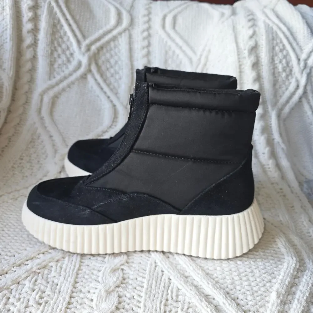 NEW White Mountain‎ Women Platform High-Top Sneaker Bootie Boots SZ 7.5 Black